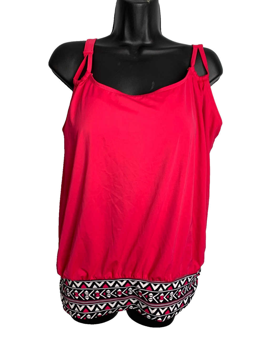 Meet.Curve Tankini Top Women's 16 Built in Padding Double Loop & Patterned Band